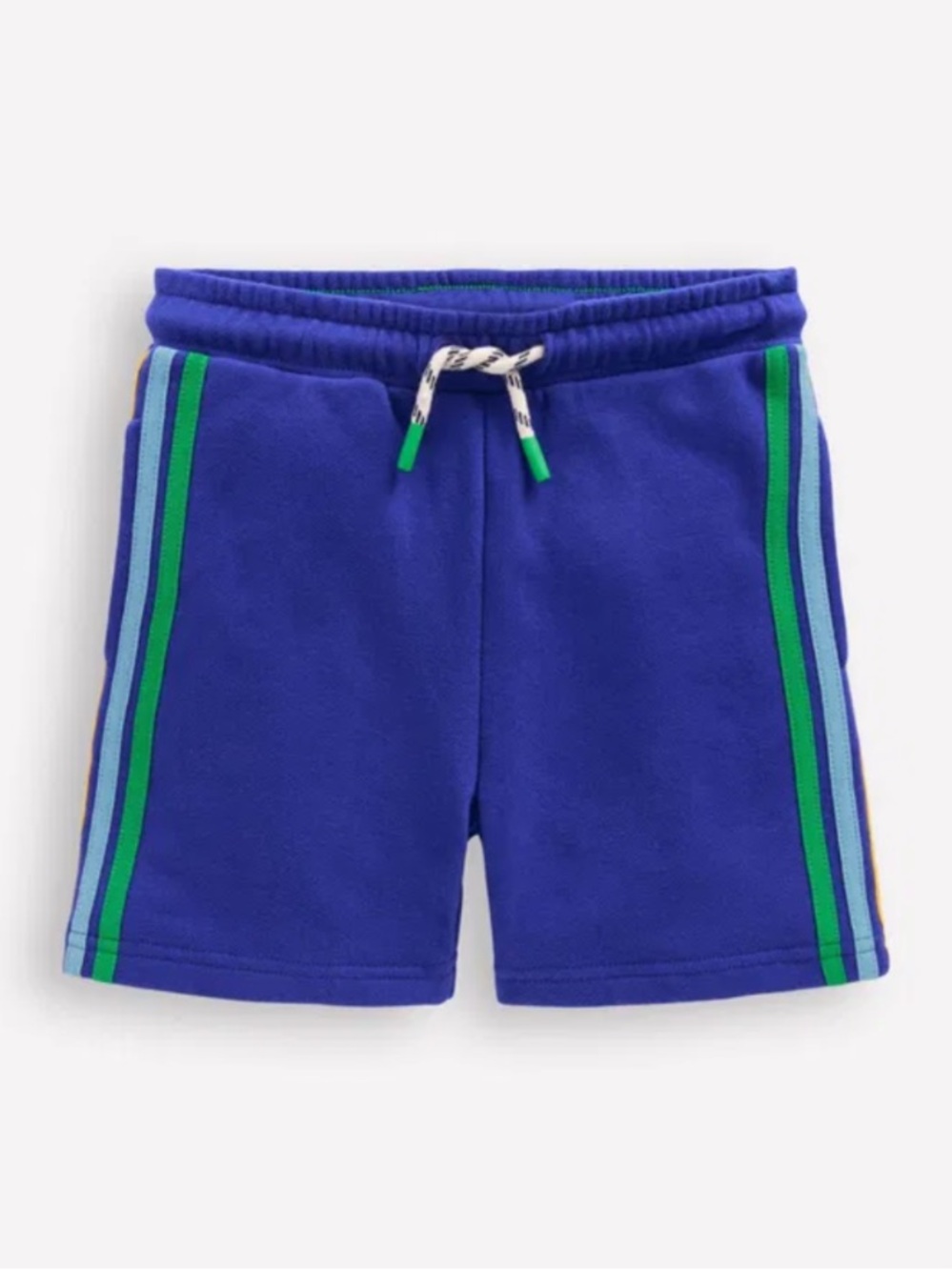 Boden Mini Boden Boys Rainbow Shorts Blue Cotton Drawstring Size 7-8